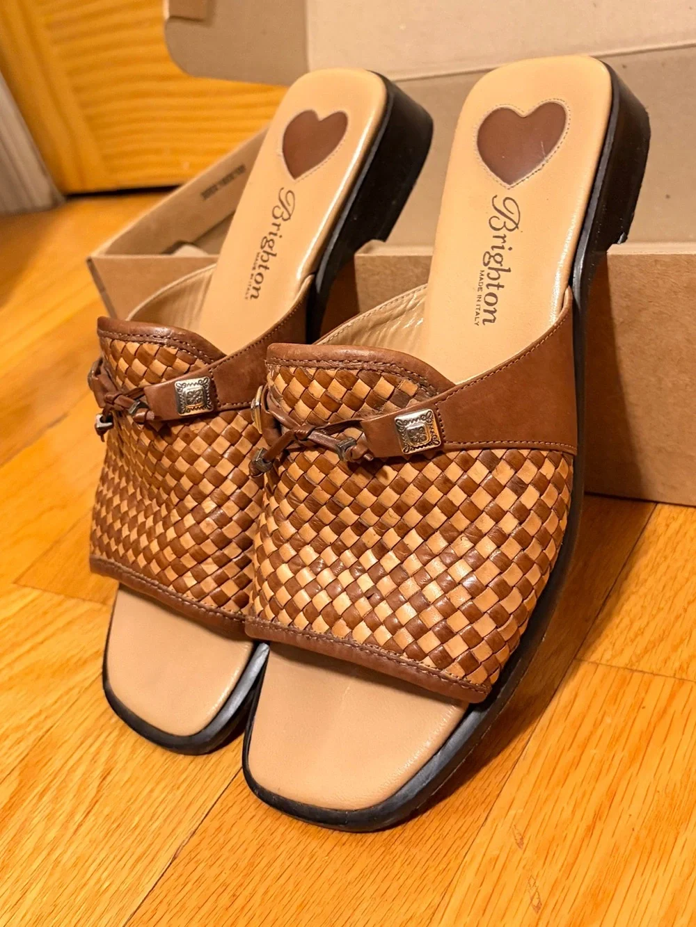 Brighton Brown Woven Leather Sandals - Picture 2 of 8